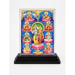 Lord Ganesha Acrylic Car Dashboard Showpiece | Double-Sided Lord Ganesha Photo Stand | 3 X 4 Inch Photo | Transparent Acrylic Frame With Black Base | Car Dashboard, Office & Table Decor (F71675)