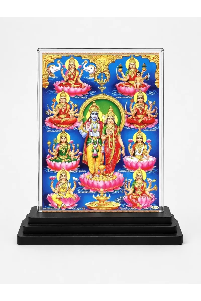 Lord Ganesha Acrylic Car Dashboard Showpiece | Double-Sided Lord Ganesha Photo Stand | 3 X 4 Inch Photo | Transparent Acrylic Frame With Black Base | Car Dashboard, Office & Table Decor (F71675)