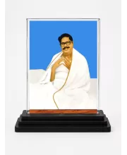 PoomaLord Ram Acrylic Car Dashboard Showpiece | Double-Sided PoomaLord Ram Photo Stand | 3 X 4 Inch Photo | Transparent Acrylic Frame With Black Base | Car Dashboard, Office & Table Decor (F71676)