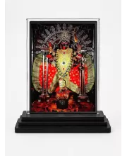 Goddess Kali Acrylic Car Dashboard Showpiece | Double-Sided Goddess Kali Photo Stand | 3 X 4 Inch Photo | Transparent Acrylic Frame With Black Base | Car Dashboard, Office & Table Decor (F71677)