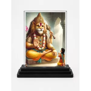 Narasimha Acrylic Car Dashboard Showpiece | Double-Sided Narasimha Photo Stand | 3 X 4 Inch Photo | Transparent Acrylic Frame With Black Base | Car Dashboard, Office & Table Decor (F71681) Narasimha Acrylic Car Dashboard Showpiece | Double-Sided Narasimha Photo Stand | 3 X 4 Inch Photo | Transparent Acrylic Frame With Black Base | Car Dashboard, Office & Table Decor (F71681)