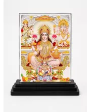 Lord Ganesha Acrylic Car Dashboard Showpiece | Double-Sided Lord Ganesha Photo Stand | 3 X 4 Inch Photo | Transparent Acrylic Frame With Black Base | Car Dashboard, Office & Table Decor (F71682)