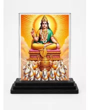 Surya Acrylic Car Dashboard Showpiece | Double-Sided Surya Photo Stand | 3 X 4 Inch Photo | Transparent Acrylic Frame With Black Base | Car Dashboard, Office & Table Decor (F71683)