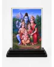 Shiva Acrylic Car Dashboard Showpiece | Double-Sided Shiva Photo Stand | 3 X 4 Inch Photo | Transparent Acrylic Frame With Black Base | Car Dashboard, Office & Table Decor (F71686)