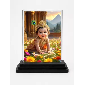 Lord Krishna Acrylic Car Dashboard Showpiece | Double-Sided Lord Krishna Photo Stand | 3 X 4 Inch Photo | Transparent Acrylic Frame With Black Base | Car Dashboard, Office & Table Decor (F71687) Lord Krishna Acrylic Car Dashboard Showpiece | Double-Sided Lord Krishna Photo Stand | 3 X 4 Inch Photo | Transparent Acrylic Frame With Black Base | Car Dashboard, Office & Table Decor (F71687)