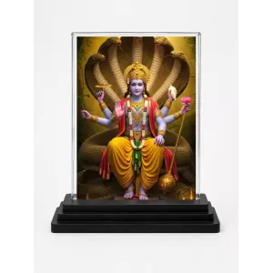 Lord Vishnu Acrylic Car Dashboard Showpiece | Double-Sided Lord Vishnu Photo Stand | 3 X 4 Inch Photo | Transparent Acrylic Frame With Black Base | Car Dashboard, Office & Table Decor (F71693) Lord Vishnu Acrylic Car Dashboard Showpiece | Double-Sided Lord Vishnu Photo Stand | 3 X 4 Inch Photo | Transparent Acrylic Frame With Black Base | Car Dashboard, Office & Table Decor (F71693)