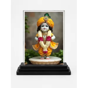 Shree Krishna Acrylic Car Dashboard Showpiece | Double-Sided Shree Krishna Photo Stand | 3 X 4 Inch Photo | Transparent Acrylic Frame With Black Base | Car Dashboard, Office & Table Decor (F71695) Shree Krishna Acrylic Car Dashboard Showpiece | Double-Sided Shree Krishna Photo Stand | 3 X 4 Inch Photo | Transparent Acrylic Frame With Black Base | Car Dashboard, Office & Table Decor (F71695)