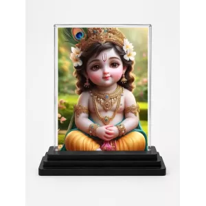 Krishna Acrylic Car Dashboard Showpiece | Double-Sided Krishna Photo Stand | 3 X 4 Inch Photo | Transparent Acrylic Frame With Black Base | Car Dashboard, Office & Table Decor (F71696) Krishna Acrylic Car Dashboard Showpiece | Double-Sided Krishna Photo Stand | 3 X 4 Inch Photo | Transparent Acrylic Frame With Black Base | Car Dashboard, Office & Table Decor (F71696)
