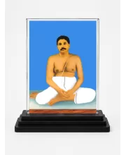 Shree Thakur Anukul Chandra Acrylic Car Dashboard Showpiece | Double-Sided Shree Thakur Anukul Chandra Photo Stand | 3 X 4 Inch Photo | Transparent Acrylic Frame With Black Base | Car Dashboard, Office & Table Decor (F71705)