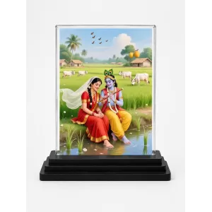 Radha And Shree Krishna Acrylic Car Dashboard Showpiece | Double-Sided Radha And Shree Krishna Photo Stand | 3 X 4 Inch Photo | Transparent Acrylic Frame With Black Base | Car Dashboard, Office & Table Decor (F71711) Radha And Shree Krishna Acrylic Car Dashboard Showpiece | Double-Sided Radha And Shree Krishna Photo Stand | 3 X 4 Inch Photo | Transparent Acrylic Frame With Black Base | Car Dashboard, Office & Table Decor (F71711)