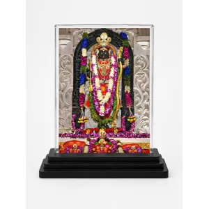 Goddess Kali Acrylic Car Dashboard Showpiece | Double-Sided Goddess Kali Photo Stand | 3 X 4 Inch Photo | Transparent Acrylic Frame With Black Base | Car Dashboard, Office & Table Decor (F71714)