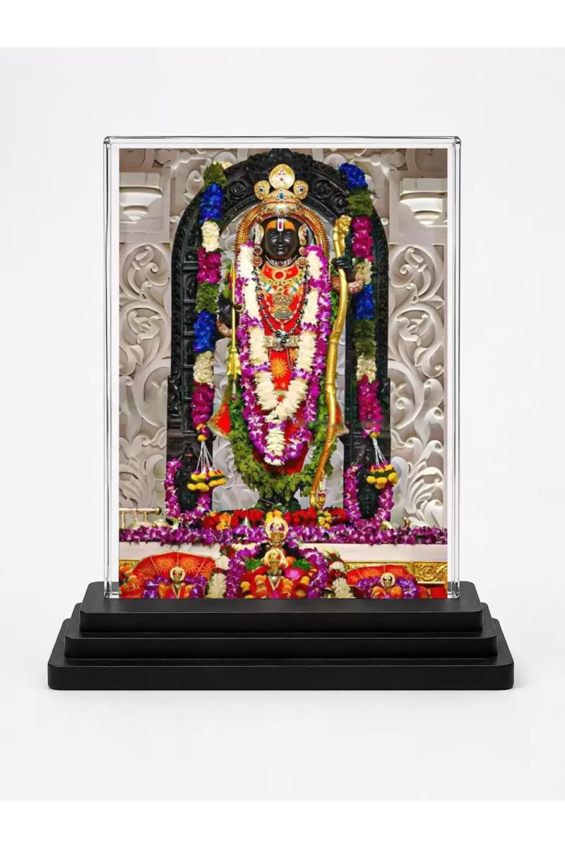 Goddess Kali Acrylic Car Dashboard Showpiece | Double-Sided Goddess Kali Photo Stand | 3 X 4 Inch Photo | Transparent Acrylic Frame With Black Base | Car Dashboard, Office & Table Decor (F71714)