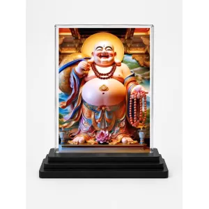 Budai Acrylic Car Dashboard Showpiece | Double-Sided Budai Photo Stand | 3 X 4 Inch Photo | Transparent Acrylic Frame With Black Base | Car Dashboard, Office & Table Decor (F71717) Budai Acrylic Car Dashboard Showpiece | Double-Sided Budai Photo Stand | 3 X 4 Inch Photo | Transparent Acrylic Frame With Black Base | Car Dashboard, Office & Table Decor (F71717)