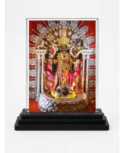 Goddess Kali Acrylic Car Dashboard Showpiece | Double-Sided Goddess Kali Photo Stand | 3 X 4 Inch Photo | Transparent Acrylic Frame With Black Base | Car Dashboard, Office & Table Decor (F71722)