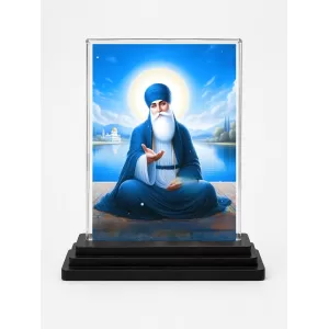 Guru Nanak Acrylic Car Dashboard Showpiece | Double-Sided Guru Nanak Photo Stand | 3 X 4 Inch Photo | Transparent Acrylic Frame With Black Base | Car Dashboard, Office & Table Decor (F71731) Guru Nanak Acrylic Car Dashboard Showpiece | Double-Sided Guru Nanak Photo Stand | 3 X 4 Inch Photo | Transparent Acrylic Frame With Black Base | Car Dashboard, Office & Table Decor (F71731)