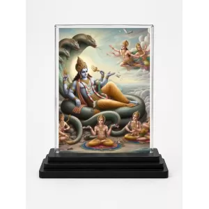 Lord Vishnu Acrylic Car Dashboard Showpiece | Double-Sided Lord Vishnu Photo Stand | 3 X 4 Inch Photo | Transparent Acrylic Frame With Black Base | Car Dashboard, Office & Table Decor (F71733) Lord Vishnu Acrylic Car Dashboard Showpiece | Double-Sided Lord Vishnu Photo Stand | 3 X 4 Inch Photo | Transparent Acrylic Frame With Black Base | Car Dashboard, Office & Table Decor (F71733)