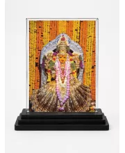 Lord Ganesha Acrylic Car Dashboard Showpiece | Double-Sided Lord Ganesha Photo Stand | 3 X 4 Inch Photo | Transparent Acrylic Frame With Black Base | Car Dashboard, Office & Table Decor (F71734)