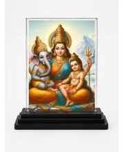 Parvati Acrylic Car Dashboard Showpiece | Double-Sided Parvati Photo Stand | 3 X 4 Inch Photo | Transparent Acrylic Frame With Black Base | Car Dashboard, Office & Table Decor (F71737)