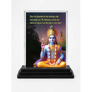 Shree Krishna Acrylic Car Dashboard Showpiece | Double-Sided Shree Krishna Photo Stand | 3 X 4 Inch Photo | Transparent Acrylic Frame With Black Base | Car Dashboard, Office & Table Decor (F71740) Shree Krishna Acrylic Car Dashboard Showpiece | Double-Sided Shree Krishna Photo Stand | 3 X 4 Inch Photo | Transparent Acrylic Frame With Black Base | Car Dashboard, Office & Table Decor (F71740)
