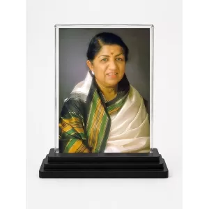 Lata Mangeshkar Acrylic Car Dashboard Showpiece | Double-Sided Lata Mangeshkar Photo Stand | 3 X 4 Inch Photo | Transparent Acrylic Frame With Black Base | Car Dashboard, Office & Table Decor (F71745) Lata Mangeshkar Acrylic Car Dashboard Showpiece | Double-Sided Lata Mangeshkar Photo Stand | 3 X 4 Inch Photo | Transparent Acrylic Frame With Black Base | Car Dashboard, Office & Table Decor (F71745)