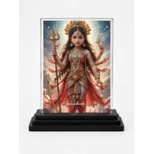 Durga Acrylic Car Dashboard Showpiece | Double-Sided Durga Photo Stand | 3 X 4 Inch Photo | Transparent Acrylic Frame With Black Base | Car Dashboard, Office & Table Decor (F71748) Durga Acrylic Car Dashboard Showpiece | Double-Sided Durga Photo Stand | 3 X 4 Inch Photo | Transparent Acrylic Frame With Black Base | Car Dashboard, Office & Table Decor (F71748)