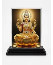 Lord Ganesha Acrylic Car Dashboard Showpiece | Double-Sided Lord Ganesha Photo Stand | 3 X 4 Inch Photo | Transparent Acrylic Frame With Black Base | Car Dashboard, Office & Table Decor (F71750)