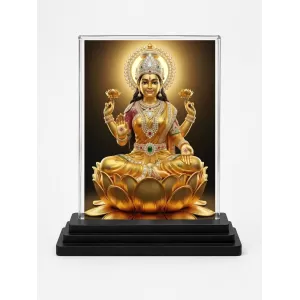 Lord Ganesha Acrylic Car Dashboard Showpiece | Double-Sided Lord Ganesha Photo Stand | 3 X 4 Inch Photo | Transparent Acrylic Frame With Black Base | Car Dashboard, Office & Table Decor (F71750)