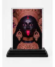 Kali Acrylic Car Dashboard Showpiece | Double-Sided Kali Photo Stand | 3 X 4 Inch Photo | Transparent Acrylic Frame With Black Base | Car Dashboard, Office & Table Decor (F71755)