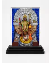 Goddess Kali Acrylic Car Dashboard Showpiece | Double-Sided Goddess Kali Photo Stand | 3 X 4 Inch Photo | Transparent Acrylic Frame With Black Base | Car Dashboard, Office & Table Decor (F71758)