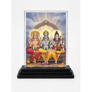 Lord Brahma Lord Vishnu Lord Shiva Acrylic Car Dashboard Showpiece | Double-Sided Lord Brahma Lord Vishnu Lord Shiva Photo Stand | 3 X 4 Inch Photo | Transparent Acrylic Frame With Black Base | Car Dashboard, Office & Table Decor (F71762) Lord Brahma Lord Vishnu Lord Shiva Acrylic Car Dashboard Showpiece | Double-Sided Lord Brahma Lord Vishnu Lord Shiva Photo Stand | 3 X 4 Inch Photo | Transparent Acrylic Frame With Black Base | Car Dashboard, Office & Table Decor (F71762)