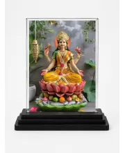 Lord Ganesha Acrylic Car Dashboard Showpiece | Double-Sided Lord Ganesha Photo Stand | 3 X 4 Inch Photo | Transparent Acrylic Frame With Black Base | Car Dashboard, Office & Table Decor (F71763)
