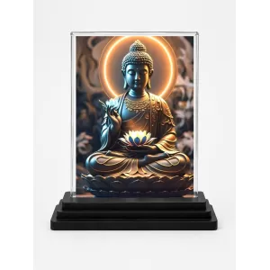 Buddha Acrylic Car Dashboard Showpiece | Double-Sided Buddha Photo Stand | 3 X 4 Inch Photo | Transparent Acrylic Frame With Black Base | Car Dashboard, Office & Table Decor (F71764) Buddha Acrylic Car Dashboard Showpiece | Double-Sided Buddha Photo Stand | 3 X 4 Inch Photo | Transparent Acrylic Frame With Black Base | Car Dashboard, Office & Table Decor (F71764)