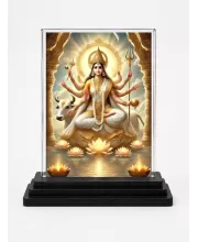 Brahma Acrylic Car Dashboard Showpiece | Double-Sided Brahma Photo Stand | 3 X 4 Inch Photo | Transparent Acrylic Frame With Black Base | Car Dashboard, Office & Table Decor (F71766)