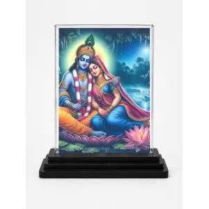 Shree Krishna And Shree Radha Acrylic Car Dashboard Showpiece | Double-Sided Shree Krishna And Shree Radha Photo Stand | 3 X 4 Inch Photo | Transparent Acrylic Frame With Black Base | Car Dashboard, Office & Table Decor (F71767) Shree Krishna And Shree Radha Acrylic Car Dashboard Showpiece | Double-Sided Shree Krishna And Shree Radha Photo Stand | 3 X 4 Inch Photo | Transparent Acrylic Frame With Black Base | Car Dashboard, Office & Table Decor (F71767)