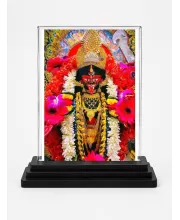 Kali Acrylic Car Dashboard Showpiece | Double-Sided Kali Photo Stand | 3 X 4 Inch Photo | Transparent Acrylic Frame With Black Base | Car Dashboard, Office & Table Decor (F71773)