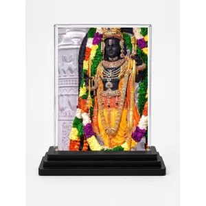 Ram Acrylic Car Dashboard Showpiece | Double-Sided Ram Photo Stand | 3 X 4 Inch Photo | Transparent Acrylic Frame With Black Base | Car Dashboard, Office & Table Decor (F71774)