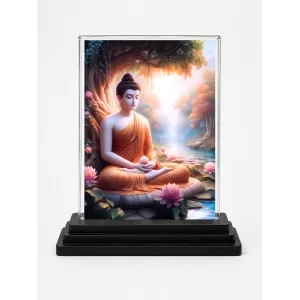 Buddha Acrylic Car Dashboard Showpiece | Double-Sided Buddha Photo Stand | 3 X 4 Inch Photo | Transparent Acrylic Frame With Black Base | Car Dashboard, Office & Table Decor (F71775) Buddha Acrylic Car Dashboard Showpiece | Double-Sided Buddha Photo Stand | 3 X 4 Inch Photo | Transparent Acrylic Frame With Black Base | Car Dashboard, Office & Table Decor (F71775)
