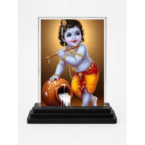 Baby Krishna Acrylic Car Dashboard Showpiece | Double-Sided Baby Krishna Photo Stand | 3 X 4 Inch Photo | Transparent Acrylic Frame With Black Base | Car Dashboard, Office & Table Decor (F71778) Baby Krishna Acrylic Car Dashboard Showpiece | Double-Sided Baby Krishna Photo Stand | 3 X 4 Inch Photo | Transparent Acrylic Frame With Black Base | Car Dashboard, Office & Table Decor (F71778)