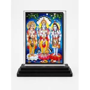 Lord Brahma, Lord Vishnu, Lord Shiva Acrylic Car Dashboard Showpiece | Double-Sided Lord Brahma, Lord Vishnu, Lord Shiva Photo Stand | 3 X 4 Inch Photo | Transparent Acrylic Frame With Black Base | Car Dashboard, Office & Table Decor (F71786) Lord Brahma, Lord Vishnu, Lord Shiva Acrylic Car Dashboard Showpiece | Double-Sided Lord Brahma, Lord Vishnu, Lord Shiva Photo Stand | 3 X 4 Inch Photo | Transparent Acrylic Frame With Black Base | Car Dashboard, Office & Table Decor (F71786)
