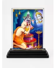 Prahlad Acrylic Car Dashboard Showpiece | Double-Sided Prahlad Photo Stand | 3 X 4 Inch Photo | Transparent Acrylic Frame With Black Base | Car Dashboard, Office & Table Decor (F71788)