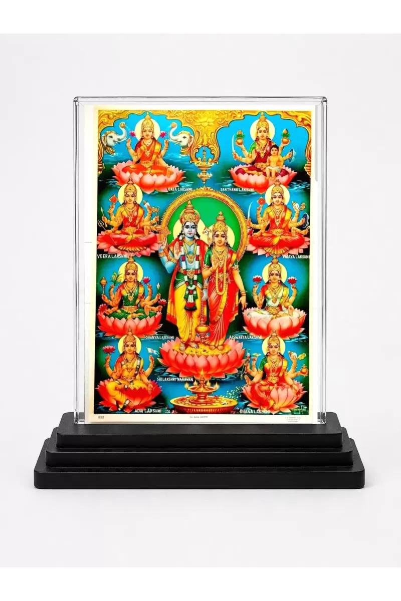 Lord Ganesha Acrylic Car Dashboard Showpiece | Double-Sided Lord Ganesha Photo Stand | 3 X 4 Inch Photo | Transparent Acrylic Frame With Black Base | Car Dashboard, Office & Table Decor (F71792)