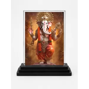 Ganesha Acrylic Car Dashboard Showpiece | Double-Sided Ganesha Photo Stand | 3 X 4 Inch Photo | Transparent Acrylic Frame With Black Base | Car Dashboard, Office & Table Decor (F71798) Ganesha Acrylic Car Dashboard Showpiece | Double-Sided Ganesha Photo Stand | 3 X 4 Inch Photo | Transparent Acrylic Frame With Black Base | Car Dashboard, Office & Table Decor (F71798)
