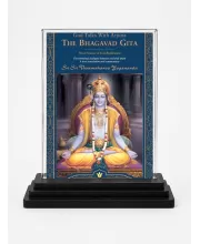 Krishna Acrylic Car Dashboard Showpiece | Double-Sided Krishna Photo Stand | 3 X 4 Inch Photo | Transparent Acrylic Frame With Black Base | Car Dashboard, Office & Table Decor (F71799)