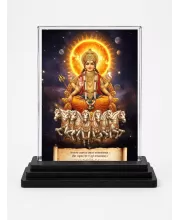 Surya Acrylic Car Dashboard Showpiece | Double-Sided Surya Photo Stand | 3 X 4 Inch Photo | Transparent Acrylic Frame With Black Base | Car Dashboard, Office & Table Decor (F71803)