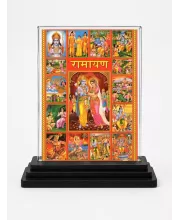 Lord Lord Rama Acrylic Car Dashboard Showpiece | Double-Sided Lord Lord Rama Photo Stand | 3 X 4 Inch Photo | Transparent Acrylic Frame With Black Base | Car Dashboard, Office & Table Decor (F71806)