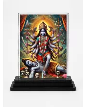 Shiva Acrylic Car Dashboard Showpiece | Double-Sided Shiva Photo Stand | 3 X 4 Inch Photo | Transparent Acrylic Frame With Black Base | Car Dashboard, Office & Table Decor (F71807)