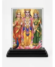 Rama Acrylic Car Dashboard Showpiece | Double-Sided Rama Photo Stand | 3 X 4 Inch Photo | Transparent Acrylic Frame With Black Base | Car Dashboard, Office & Table Decor (F71809)