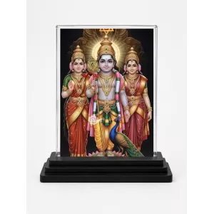 Murugan Acrylic Car Dashboard Showpiece | Double-Sided Murugan Photo Stand | 3 X 4 Inch Photo | Transparent Acrylic Frame With Black Base | Car Dashboard, Office & Table Decor (F71810) Murugan Acrylic Car Dashboard Showpiece | Double-Sided Murugan Photo Stand | 3 X 4 Inch Photo | Transparent Acrylic Frame With Black Base | Car Dashboard, Office & Table Decor (F71810)