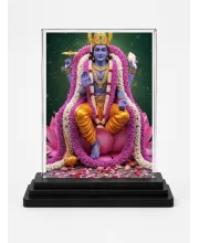 Krishna Acrylic Car Dashboard Showpiece | Double-Sided Krishna Photo Stand | 3 X 4 Inch Photo | Transparent Acrylic Frame With Black Base | Car Dashboard, Office & Table Decor (F71814)