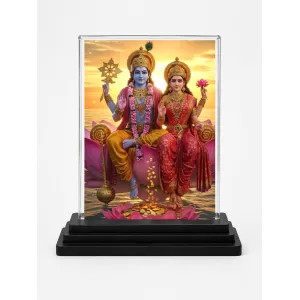 Lakshmi And Vishnu Acrylic Car Dashboard Showpiece | Double-Sided Lakshmi And Vishnu Photo Stand | 3 X 4 Inch Photo | Transparent Acrylic Frame With Black Base | Car Dashboard, Office & Table Decor (F71821) Lakshmi And Vishnu Acrylic Car Dashboard Showpiece | Double-Sided Lakshmi And Vishnu Photo Stand | 3 X 4 Inch Photo | Transparent Acrylic Frame With Black Base | Car Dashboard, Office & Table Decor (F71821)